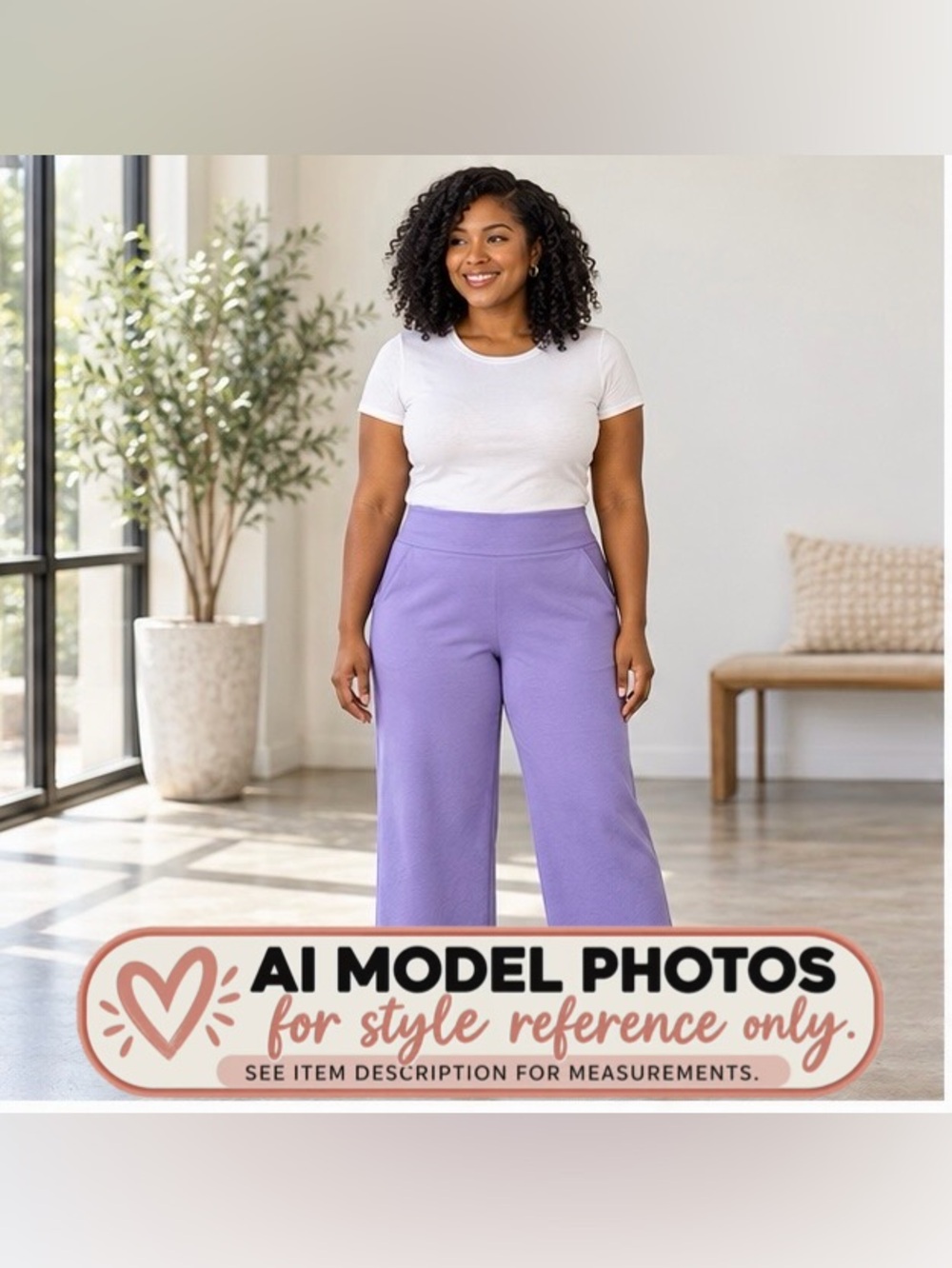Dear Scarlett It’s Magic Wide Leg Cropped Pants Lila -Size Medium - NWT